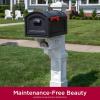 imageStep2 Atherton Mail Post Mailbox Not Included Weather Resistant Large Outdoor Mailbox Post Made of Durable Plastic Easy to Install Onyx BlackClassic White Mail Post and Onyx Black Xl Mailbox