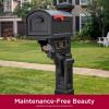 imageStep2 Atherton Mail Post Mailbox Not Included Weather Resistant Large Outdoor Mailbox Post Made of Durable Plastic Easy to Install Onyx BlackOnyx Black Mail Post and Onyx Black Xl Mailbox
