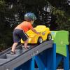imageStep2 Extreme Coaster Kids Ride On Toy Push Car IndoorOutdoor Roller Coaster ampamp Playset Made of Durable Plastic Max Weight 80 lbs For Toddlers 3 Years OldGrey  Blue