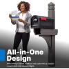 imageStep2 Lakewood Mailbox ampamp Post Weather Resistant Large Outdoor Mailboxes Made of Durable Plastic Easy to Install Flag Included BlackBrownPost  Mailbox
