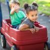 imageStep2 Neighborhood Wagon Kids Ride On Toy Stroller Substitute Includes Seat Belts Made of Durable Plastic Max Weight 75 lbs For Toddlers 155 Years Old RedRed