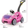 imageStep2 Whisper Ride II Buggy Kids Push Car Ride On Toy Stroller Substitute Includes Seat Belt ampamp Horn Made of Durable Plastic Max Weight 50 lbs For Toddlers 154 Years Old BluePink