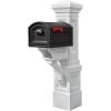 imageStep2 Atherton Grand Onyx Black XL Mailbox and Classic White Mailbox Post Kit  Elegantly Styled Mailbox with Post Cover Magnetic Closure ampamp Newspaper Chute  Ultra Durable Low MaintenanceClassic White Mail Post and Onyx Black Xl Mailbox