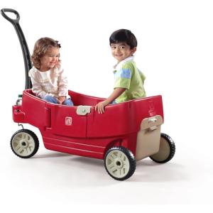 imageStep2 All Around Wagon Kids Ride On Toy Stroller Substitute Includes Seat Belts Made of Durable Plastic Max Weight 75 lbs For Toddlers 155 Years Old