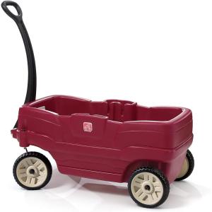 imageStep2 Neighborhood Wagon Kids Ride On Toy Stroller Substitute Includes Seat Belts Made of Durable Plastic Max Weight 75 lbs For Toddlers 155 Years Old RedRed
