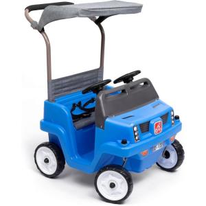 imageStep2 SidebySide Push Around SUV Kids Push Car 2 Seats Stroller Substitute Includes Seat Belts ampamp Horns Made of Durable Plastic Max Weight 100 lbs For Toddlers 155 Years Old BlueBlue