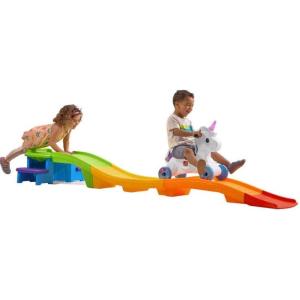 imageStep2 Unicorn Up ampamp Down Roller Coaster Kids Ride On Toy Push Car IndoorOutdoor Playset Made of Durable Plastic Max Weight 50 lbs For Toddlers 25 Years Old MulticolorMulti