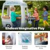 imageStep2 Adventure Camper Kids Playhouse IndoorOutdoor Playset ampamp Kitchenette Interactive Play with Sounds Includes 52 Piece Toy Accessories Made of Durable Plastic For Toddlers 2 Years OldGray