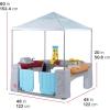 imageStep2 All Around Playtime Patio with Canopy Kids IndoorOutdoor Kitchen Playset ampamp Sensory Playhouse Made of Durable Plastic Includes 16 Piece Toy Accessories for Toddlers 2 Years Old BlueBlue