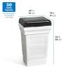 imageStep2 Atherton Large Garbage Container IndoorOutdoor Trash Can with Lid Weather Resistant Made of Durable Plastic WeatherResistant Classic WhiteClassic White