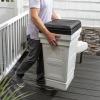 imageStep2 Atherton Large Garbage Container IndoorOutdoor Trash Can with Lid Weather Resistant Made of Durable Plastic WeatherResistant Classic WhiteClassic White
