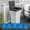 imageStep2 Atherton Large Garbage Container IndoorOutdoor Trash Can with Lid Weather Resistant Made of Durable Plastic WeatherResistant Classic WhiteClassic White