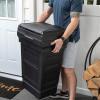 imageStep2 Atherton Large Garbage Container IndoorOutdoor Trash Can with Lid Weather Resistant Made of Durable Plastic WeatherResistant Classic WhiteOnyx Black