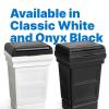 imageStep2 Atherton Large Garbage Container IndoorOutdoor Trash Can with Lid Weather Resistant Made of Durable Plastic WeatherResistant Classic WhiteOnyx Black