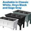 imageStep2 Atherton Raised Planter Box Large Planters for Outdoor Plants Gardening and Flower Pot for Patio or Porch Easy Drainage Durable Plastic Sage GrayOnyx Black