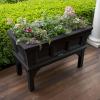 imageStep2 Atherton Raised Planter Box Large Planters for Outdoor Plants Gardening and Flower Pot for Patio or Porch Easy Drainage Durable Plastic Sage GrayOnyx Black