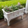 imageStep2 Atherton Raised Planter Box Large Planters for Outdoor Plants Gardening and Flower Pot for Patio or Porch Easy Drainage Durable Plastic Sage GrayClassic White