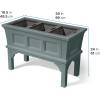 imageStep2 Atherton Raised Planter Box Large Planters for Outdoor Plants Gardening and Flower Pot for Patio or Porch Easy Drainage Durable Plastic Sage GraySage Gray