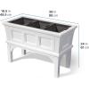 imageStep2 Atherton Raised Planter Box Large Planters for Outdoor Plants Gardening and Flower Pot for Patio or Porch Easy Drainage Durable Plastic Sage GrayClassic White