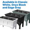 imageStep2 Atherton Raised Planter Box Large Planters for Outdoor Plants Gardening and Flower Pot for Patio or Porch Easy Drainage Durable Plastic Sage GrayClassic White