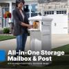 imageStep2 Atherton Reserve Storage Mailbox ampamp Post Extra Storage Weather Resistant Large Outdoor Mailboxes Made of Durable Plastic Easy to Install Flag Included Classic WhiteClassic White