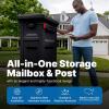 imageStep2 Atherton Reserve Storage Mailbox ampamp Post Extra Storage Weather Resistant Large Outdoor Mailboxes Made of Durable Plastic Easy to Install Flag Included Classic WhiteOnyx Black