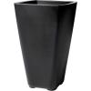 imageStep2 Bridgeview Tall Square Planter Large Planters for Outdoor Plants Gardening and Flower Pot for Patio or Porch Efficient Drainage Durable Plastic Dark Cedar 2PackOnyx Black