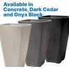 imageStep2 Bridgeview Tall Square Planter Large Planters for Outdoor Plants Gardening and Flower Pot for Patio or Porch Efficient Drainage Durable Plastic Dark Cedar 2PackConcrete