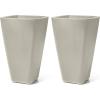 imageStep2 Bridgeview Tall Square Planter Large Planters for Outdoor Plants Gardening and Flower Pot for Patio or Porch Efficient Drainage Durable Plastic Dark Cedar 2PackConcrete