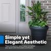 imageStep2 Claremont Tall Round Planter Large Planters for Outdoor Plants Gardening and Flower Pot for Patio or Porch Efficient Drainage Durable Plastic Terracotta 2PackOnyx Black
