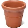 imageStep2 Claremont Tall Round Planter Large Planters for Outdoor Plants Gardening and Flower Pot for Patio or Porch Efficient Drainage Durable Plastic Terracotta 2PackTerracotta
