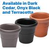 imageStep2 Claremont Tall Round Planter Large Planters for Outdoor Plants Gardening and Flower Pot for Patio or Porch Efficient Drainage Durable Plastic Terracotta 2PackOnyx Black