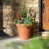 imageStep2 Claremont Tall Round Planter Large Planters for Outdoor Plants Gardening and Flower Pot for Patio or Porch Efficient Drainage Durable Plastic Terracotta 2PackTerracotta