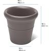 imageStep2 Claremont Tall Round Planter Large Planters for Outdoor Plants Gardening and Flower Pot for Patio or Porch Efficient Drainage Durable Plastic Terracotta 2PackDark Cedar