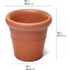 imageStep2 Claremont Tall Round Planter Large Planters for Outdoor Plants Gardening and Flower Pot for Patio or Porch Efficient Drainage Durable Plastic Terracotta 2PackTerracotta