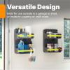 imageStep2 Evertough Vertical Wall Shelf 2 Large Heavy Duty Shelving Units for Garage Shed Patio and Pantry IndoorOutdoor Use Weather Resistant Made of Durable Plastic Charcoal Gray 2Pack
