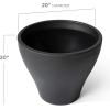 imageStep2 Fernway Round Planter Large Planters for Outdoor Plants Gardening and Flower Pot for Patio or Porch Efficient Drainage Durable Plastic Onyx Black 2PackOnyx Black