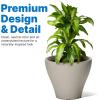 imageStep2 Fernway Round Planter Large Planters for Outdoor Plants Gardening and Flower Pot for Patio or Porch Efficient Drainage Durable Plastic Onyx Black 2PackConcrete
