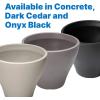 imageStep2 Fernway Round Planter Large Planters for Outdoor Plants Gardening and Flower Pot for Patio or Porch Efficient Drainage Durable Plastic Onyx Black 2PackDark Cedar