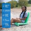 imageStep2 Folding Adult Flip Seat Portable Outdoor Chair for Poolside Tailgating Camping Picnic Stadium Provides Back Support When Sitting on Ground Made of Durable Plastic WhiteMint