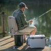 imageStep2 Folding Adult Flip Seat Portable Outdoor Chair for Poolside Tailgating Camping Picnic Stadium Provides Back Support When Sitting on Ground Made of Durable Plastic WhiteBrown