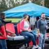 imageStep2 Folding Adult Flip Seat Portable Outdoor Chair for Poolside Tailgating Camping Picnic Stadium Provides Back Support When Sitting on Ground Made of Durable Plastic WhiteRed  Gray