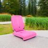 imageStep2 Folding Adult Flip Seat Portable Outdoor Chair for Poolside Tailgating Camping Picnic Stadium Provides Back Support When Sitting on Ground Made of Durable Plastic WhiteBright Pink