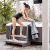 imageStep2 Hot Tub Storage Steps with Handrails 2Step Stool Waterproof Stairs for OutdoorIndoor Pool or Jacuzzi Made of Durable Plastic GrayDark Cedar