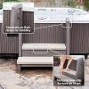 imageStep2 Hot Tub Storage Steps with Handrails 2Step Stool Waterproof Stairs for OutdoorIndoor Pool or Jacuzzi Made of Durable Plastic GrayDark Cedar