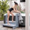 imageStep2 Hot Tub Storage Steps with Handrails 2Step Stool Waterproof Stairs for OutdoorIndoor Pool or Jacuzzi Made of Durable Plastic GrayGray
