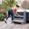 imageStep2 Hot Tub Storage Steps with Handrails 2Step Stool Waterproof Stairs for OutdoorIndoor Pool or Jacuzzi Made of Durable Plastic GrayGray