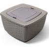 imageStep2 Just Chillin Patio Table ampamp Ice Bin Outdoor Waterproof Patio Furniture Doubles as Cooler Level Tabletop Made of Durable Plastic Gray