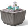 imageStep2 Just Chillin Patio Table ampamp Ice Bin Outdoor Waterproof Patio Furniture Doubles as Cooler Level Tabletop Made of Durable Plastic Gray