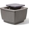 imageStep2 Just Chillin Patio Table ampamp Ice Bin Outdoor Waterproof Patio Furniture Doubles as Cooler Level Tabletop Made of Durable Plastic Gray